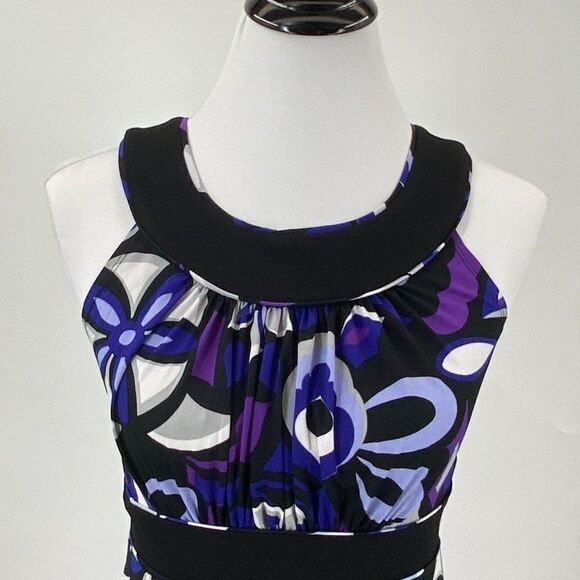 Halter Top Sun DressBlue Black White - Picture 4 of 7